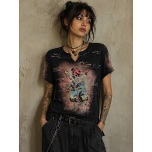 Vintage Cactus Graphic T Shirt XL Y2K Whimsy Goth Fairy Grunge Cottagecore Tee